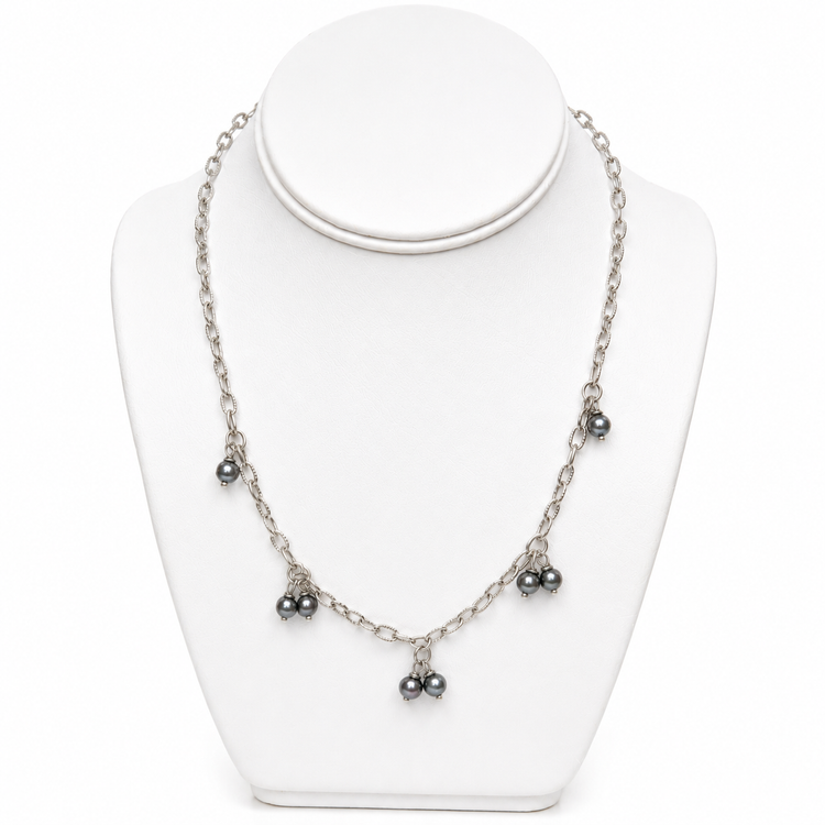 BLACK PEARL CLUSTER NECKLACE