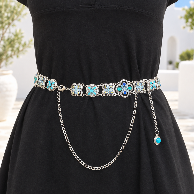 TURQUOISE GLITTER MOUNTAIN BELT