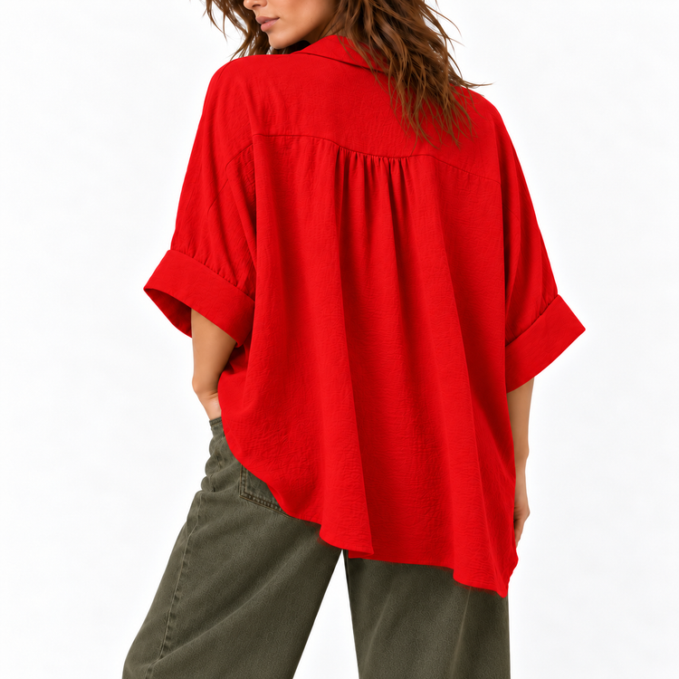 THE CAMDEN BLOUSE - TOMATO