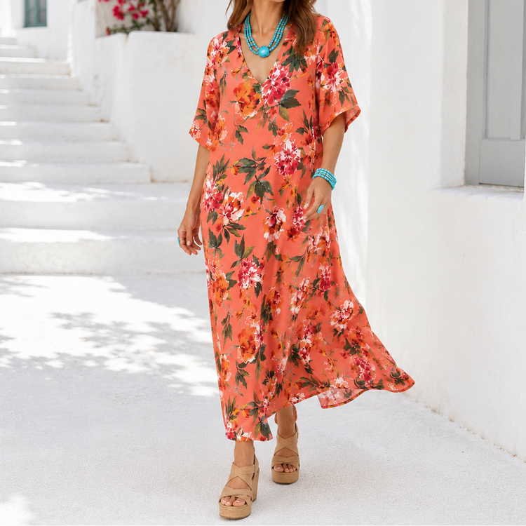 SUMMER LOVIN DRESS TROPICAL PEACH