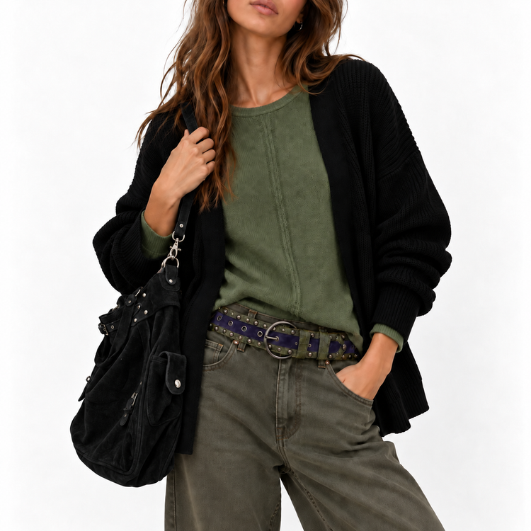 THE BIG SUEDE BAG - MIDNIGHT