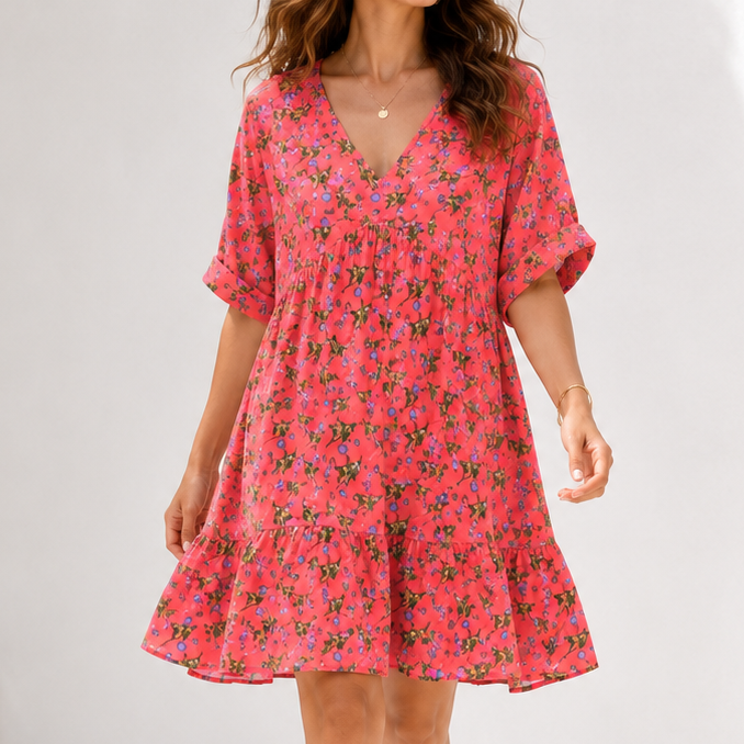THE EASY BREEZY PERSIMMON BUTTERFLY DRESS