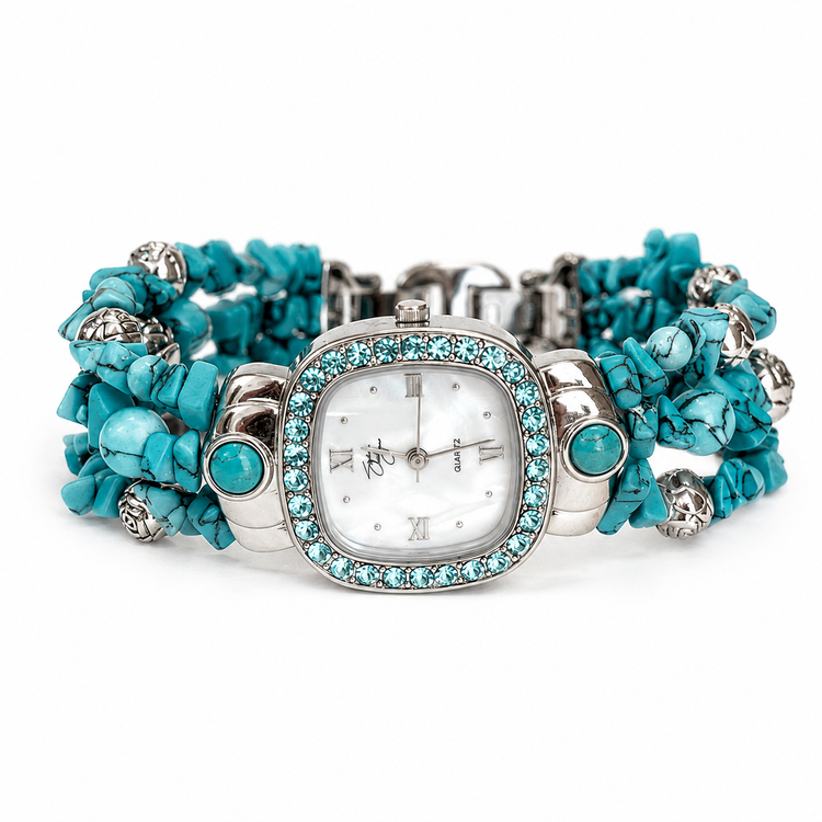 TURQUOISE AND ROSES WATCH