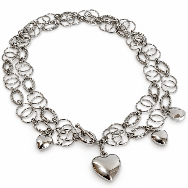 BALL & CHAIN NECKLACE - SILVER