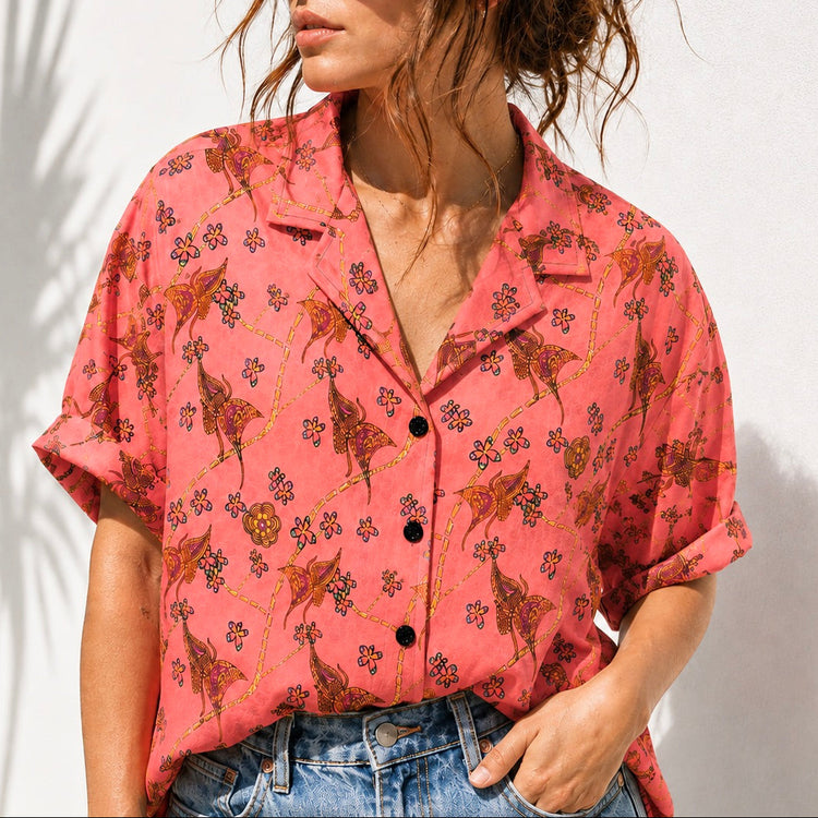 THE PINK BUTTERFLY BOYFRIEND SHIRT