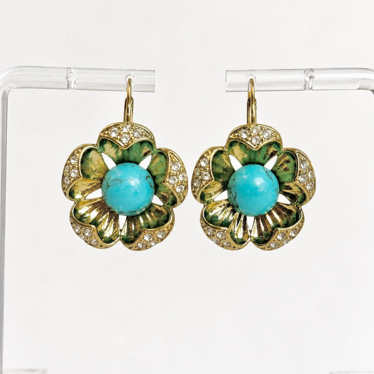 TURQUOISE POPPY EARRINGS