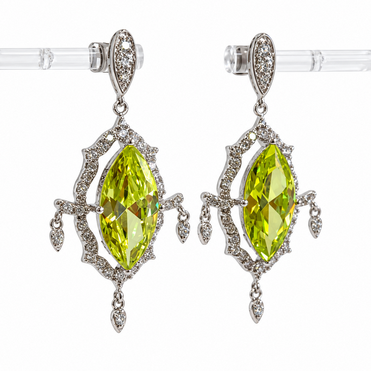 THE PERIDOT HALO EARRINGS
