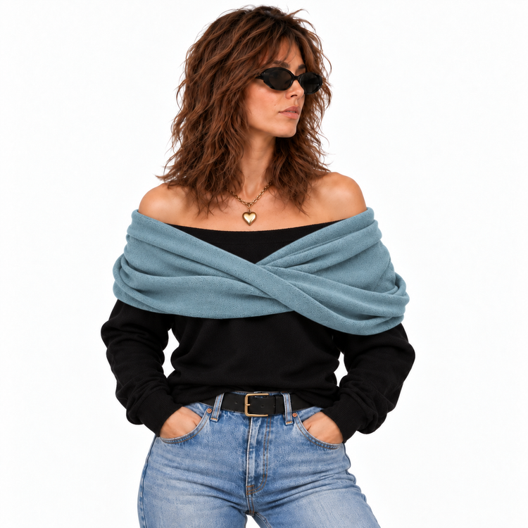 THE 3-WAY SCARF - CORNFLOWER
