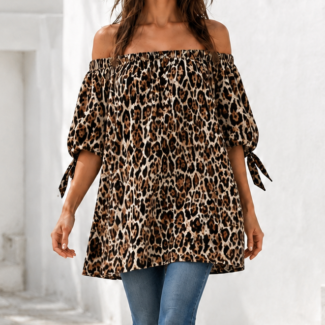 THE LEOPARD OFF SHOULDER TOP