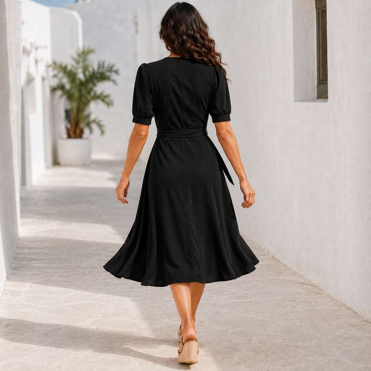 THE BLACK WRAP DRESS