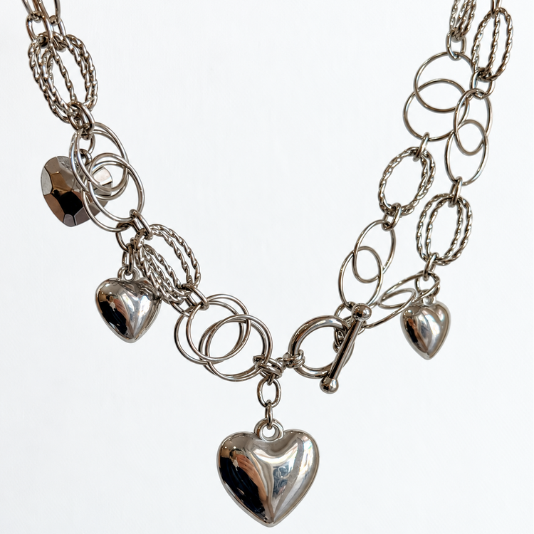 BALL & CHAIN NECKLACE - SILVER