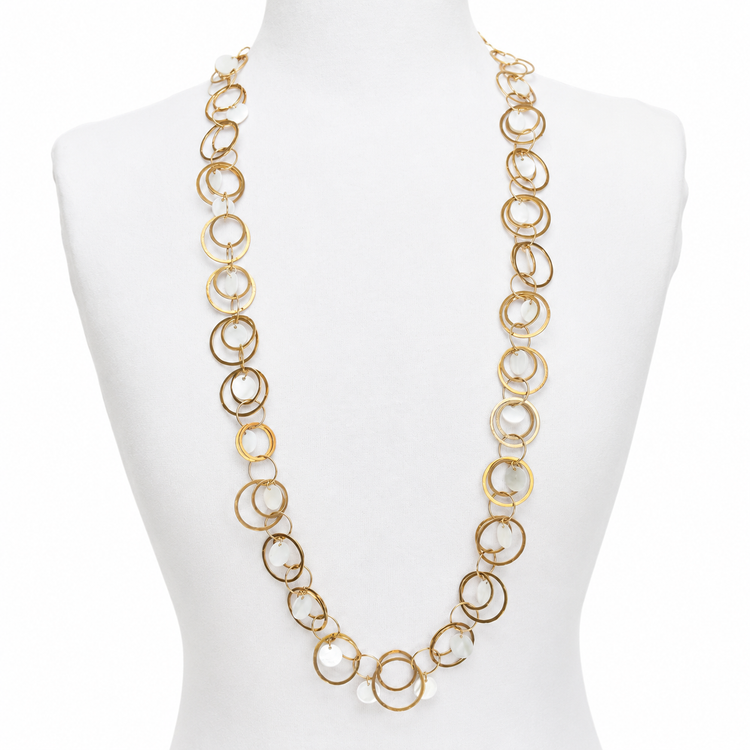 MOTHER OF PEARL HALO NECKLACE
