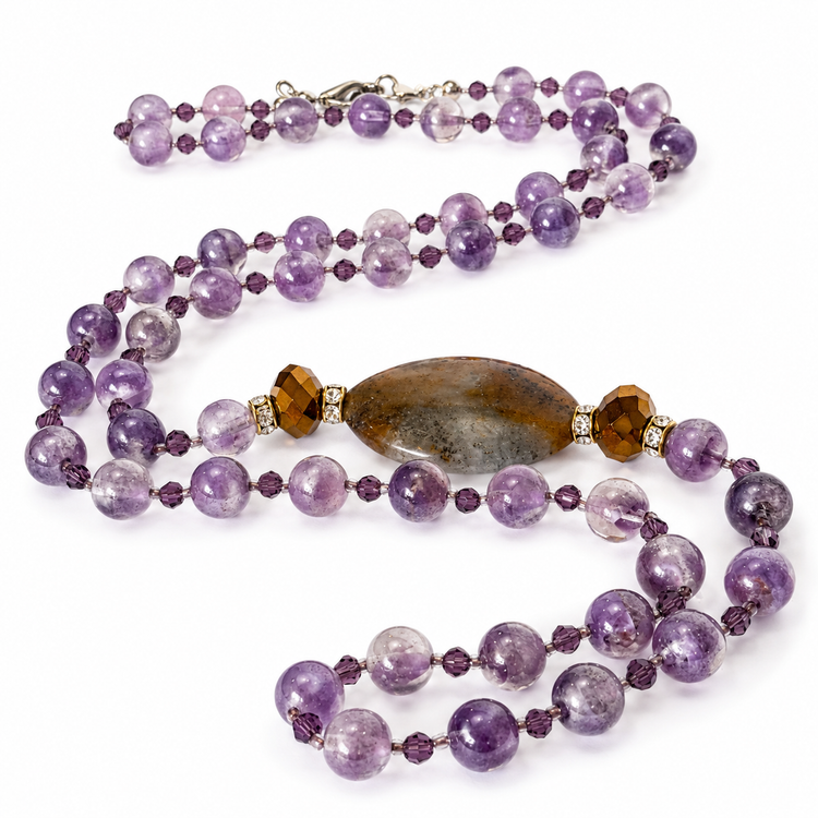 AMETHYST BROOCH NECKLACE