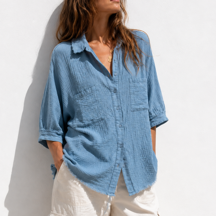 THE SAINT TROPEZ BLOUSE - SKY