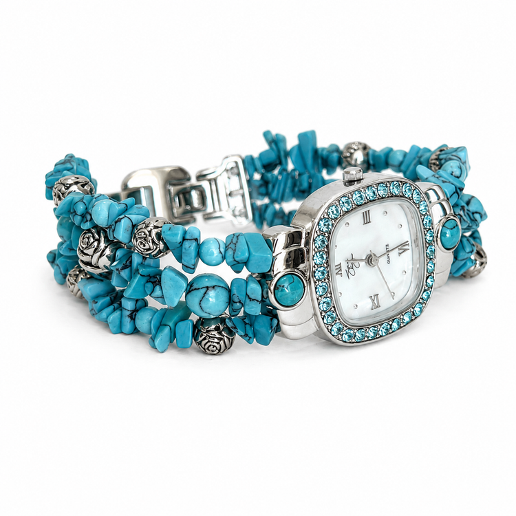 TURQUOISE AND ROSES WATCH