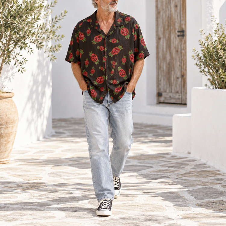 THE HUSBAND SHIRT - CHARCOAL ROSE