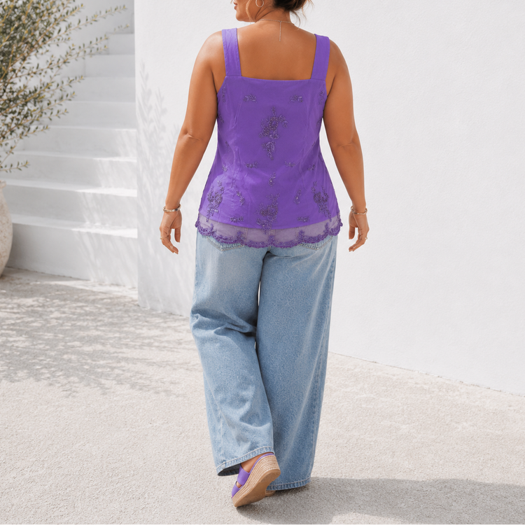 LAVENDER & LACE BEADED TOP