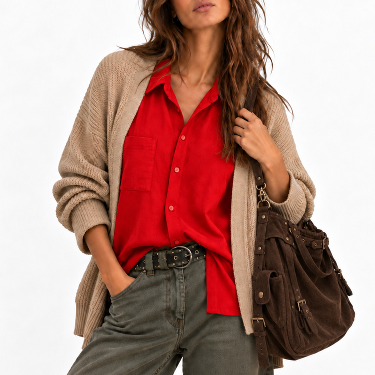 THE CAMDEN BLOUSE - TOMATO