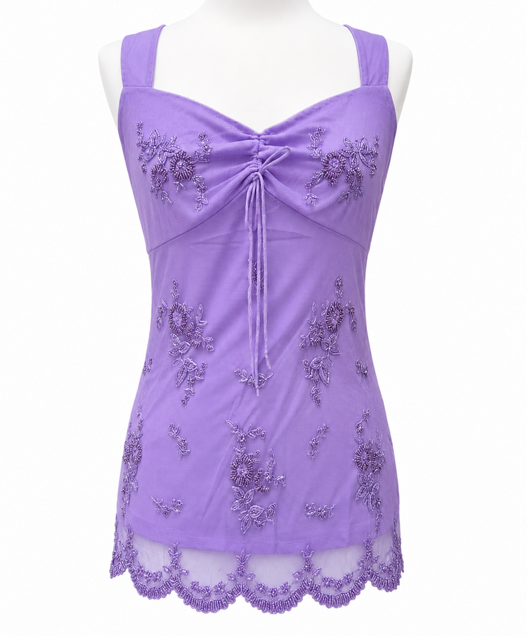 LAVENDER & LACE BEADED TOP