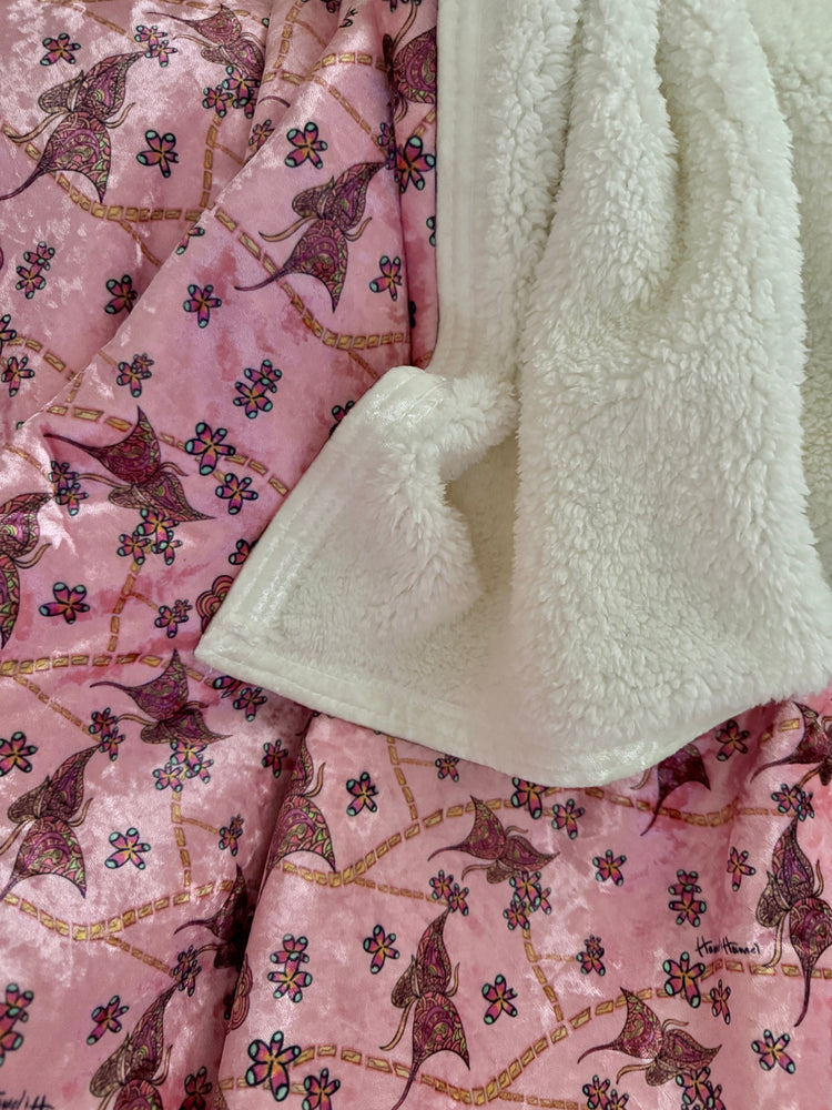 BUTTERFLY GARDEN COZY DOUBLE FACED THROW BLANKET