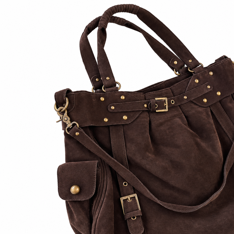 THE BIG SUEDE BAG - CHOCOLATE