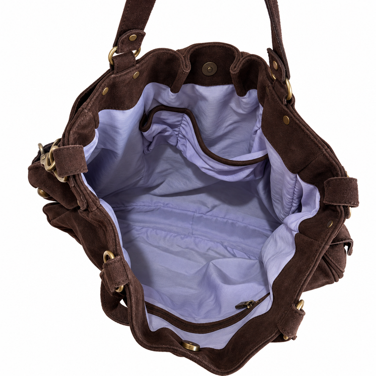 THE BIG SUEDE BAG - CHOCOLATE