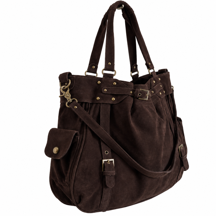 THE BIG SUEDE BAG - CHOCOLATE