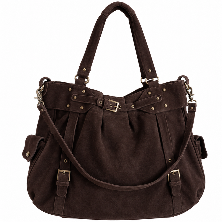 THE BIG SUEDE BAG - CHOCOLATE