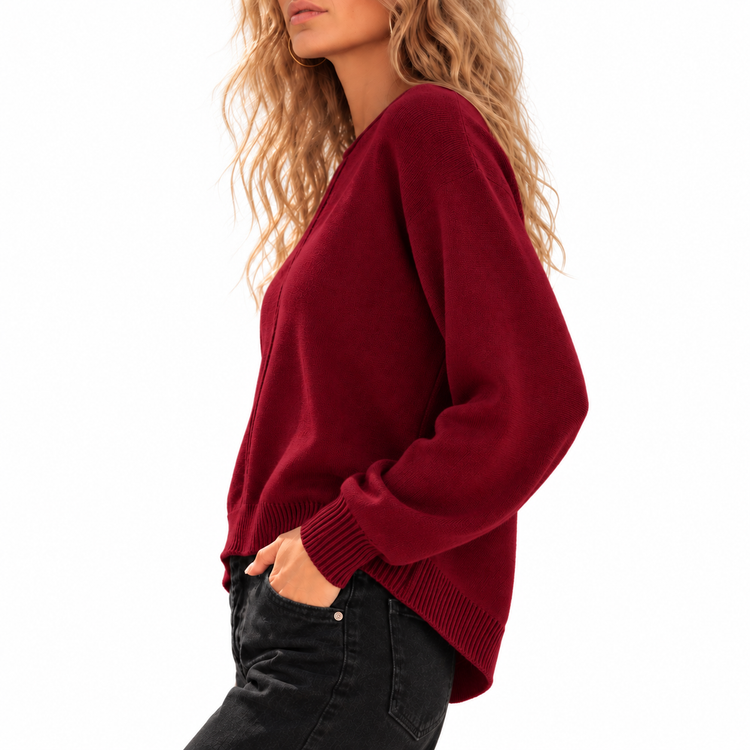 THE MALIBU SWEATER - BORDEAUX