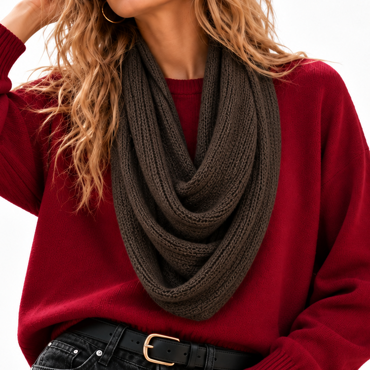 THE COZY MOZER SCARF - CHOCOLATE