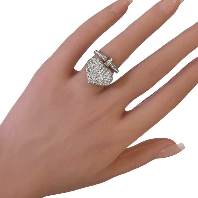 CHARMED HEART DANGLE RING