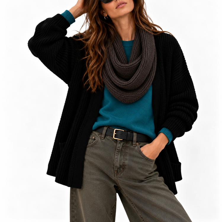 THE COZY MOZER SCARF - CHOCOLATE