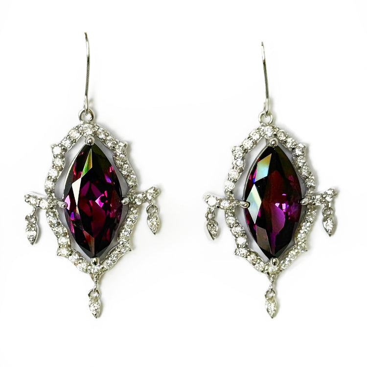 AMETHYST HALO EARRINGS