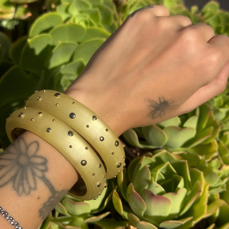 FROSTED LUCITE BANGLES