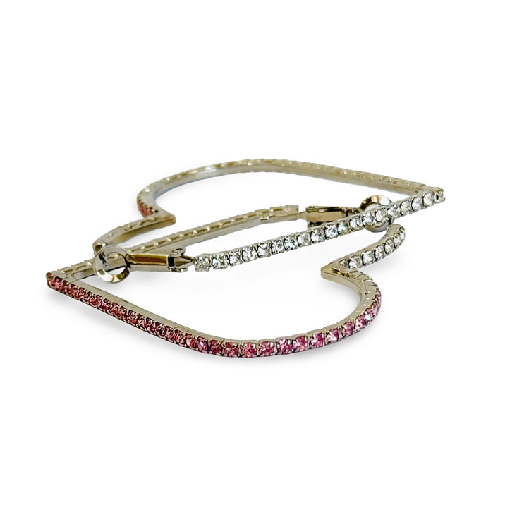 HEART HOOP EARRINGS BLACK OR PINK