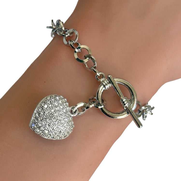 CHARMED HEART TOGGLE BRACELET