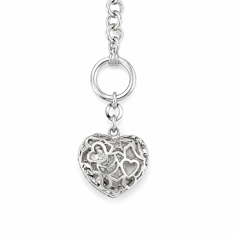 CHARMED HEART DOUBLE SIDED TOGGLE BRACELET
