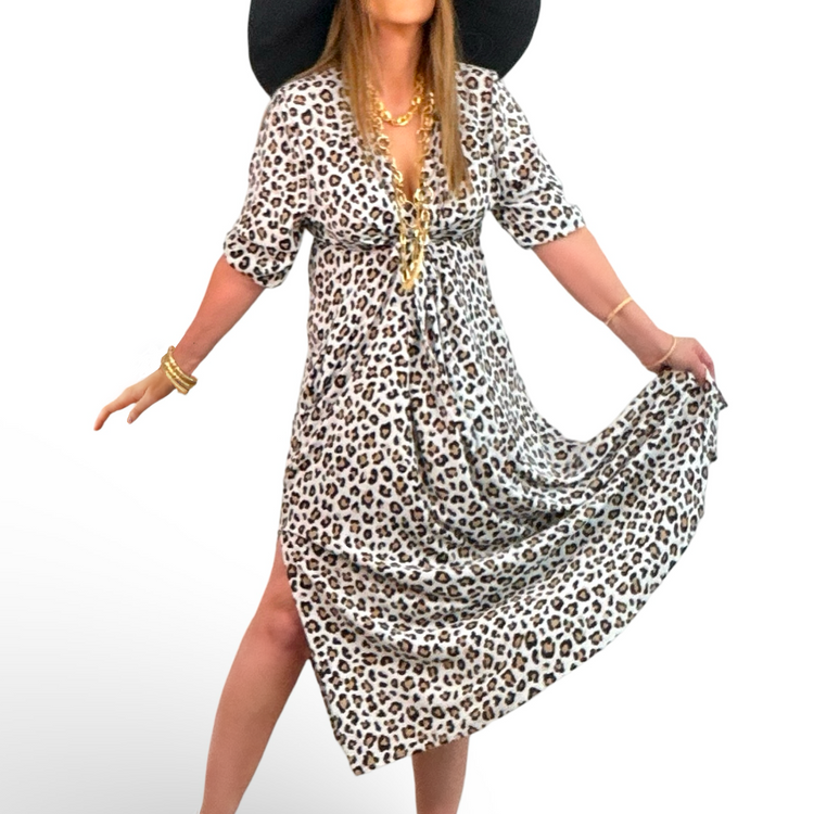 SUMMER LOVIN DRESS SNOW LEOPARD