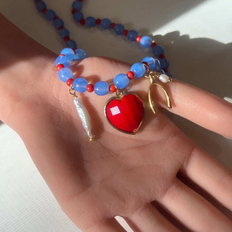 CHARMING BLUE CORAL NECKLACE