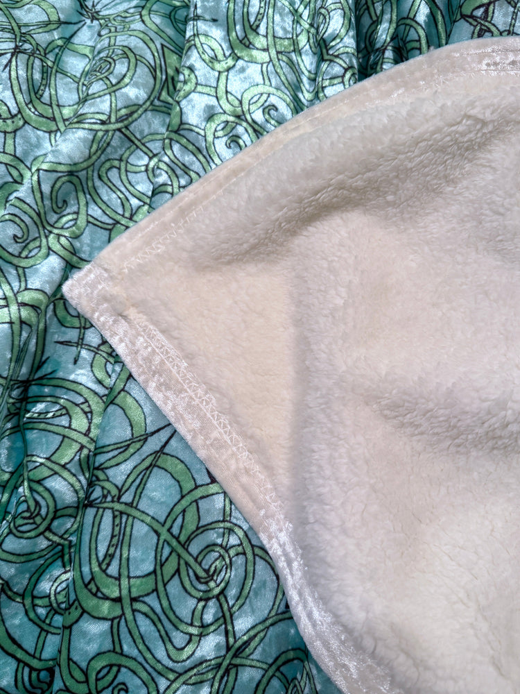 MALIBU MONOGRAM COZY DOUBLE FACED THROW BLANKET