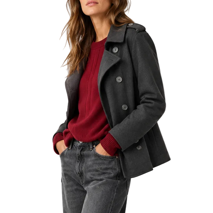 THE TO PEA OR NOT TO PEA SWEATSHIRT PEACOAT - CHARCOAL HEATHER