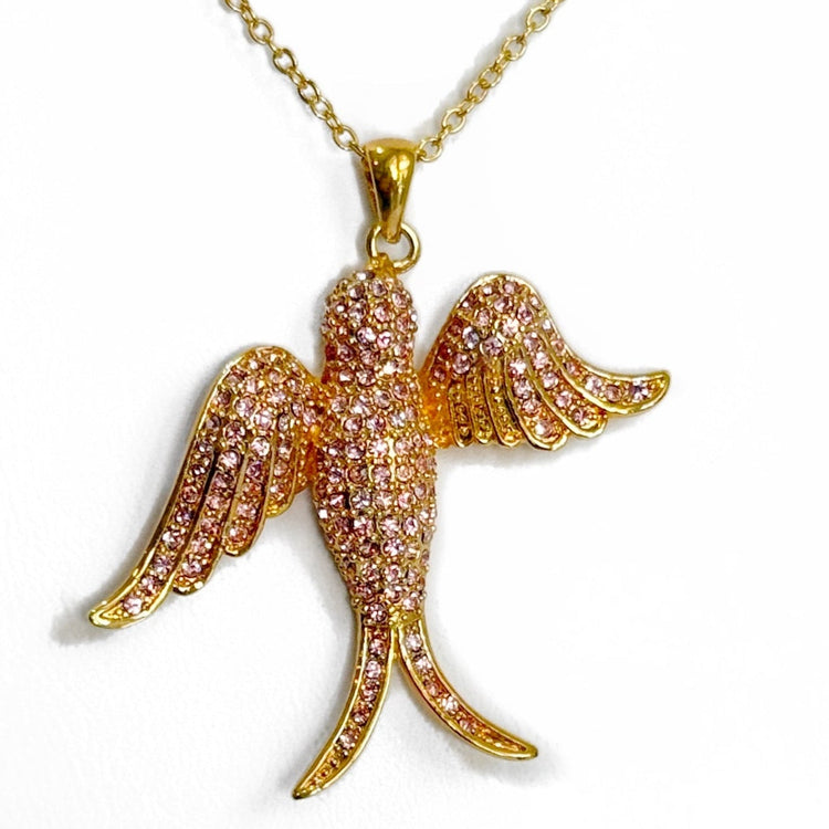 PINK DOVE IN FLIGHT NECKLACE