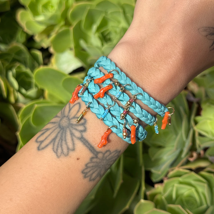 THE STEVIE CHARM BRACELET- DOWN BY THE SEASIDE BLUE