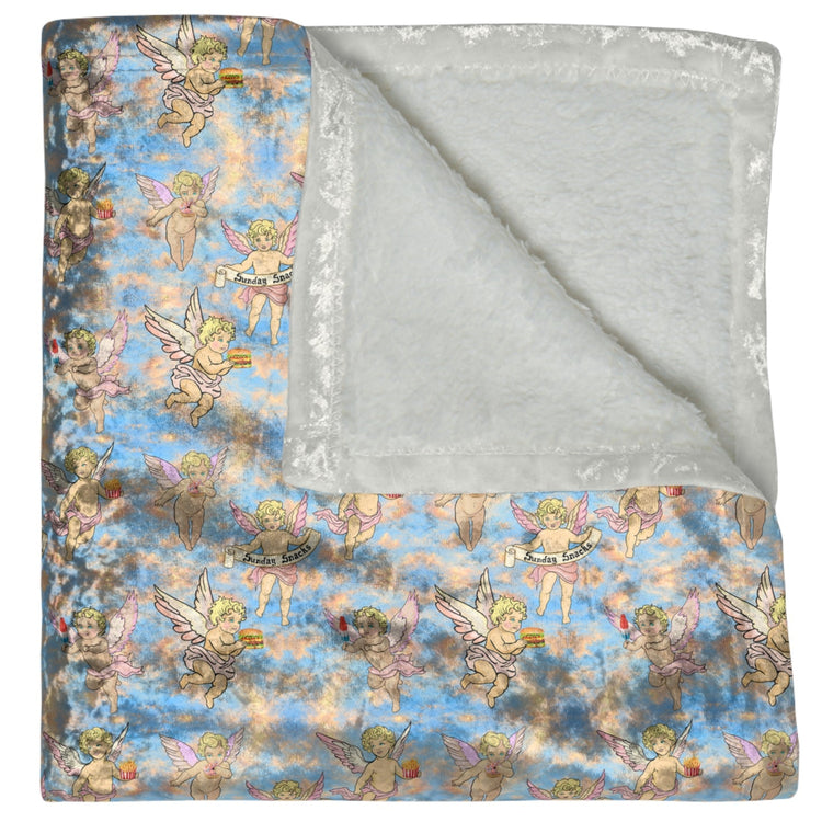 SUNDAY SNACKS COZY DOUBLE FACED THROW BLANKET