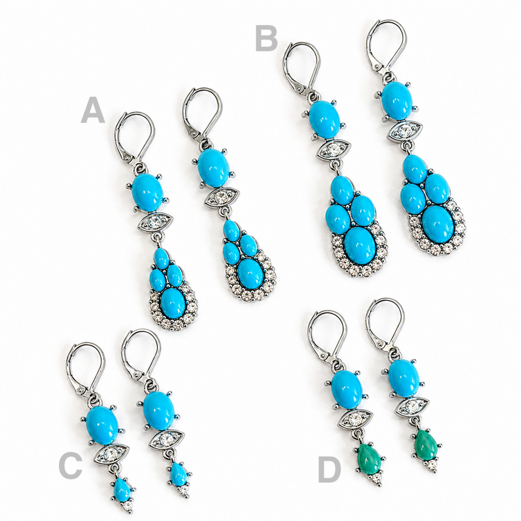 TURQUOISE TALISMAN EARRINGS SILVER