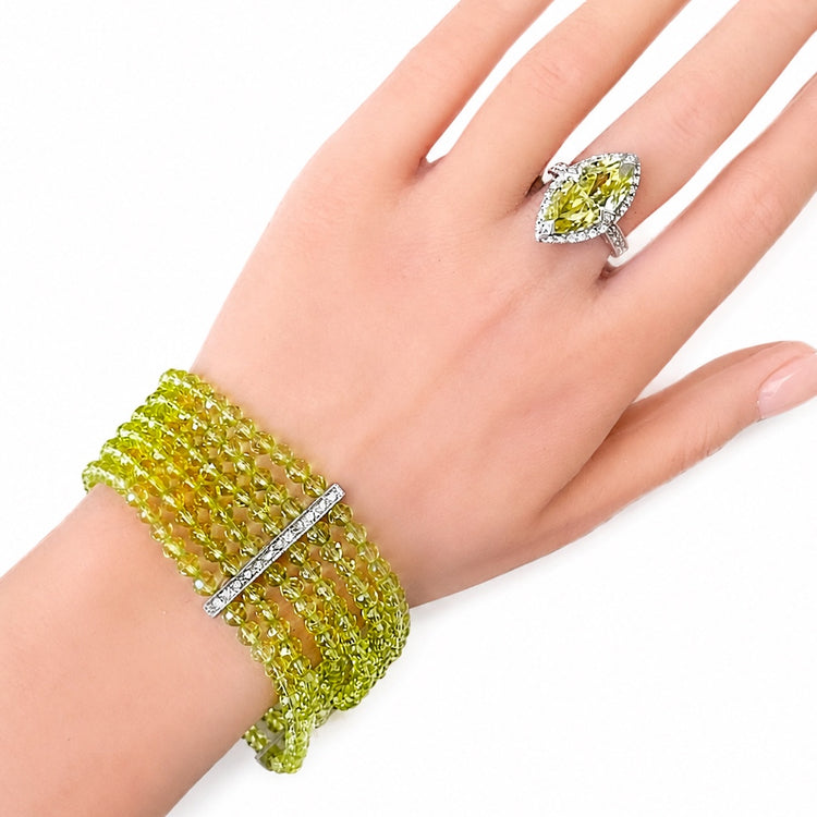 ABSINTHE CRYSTAL & PAVÉ STRETCH BRACELET