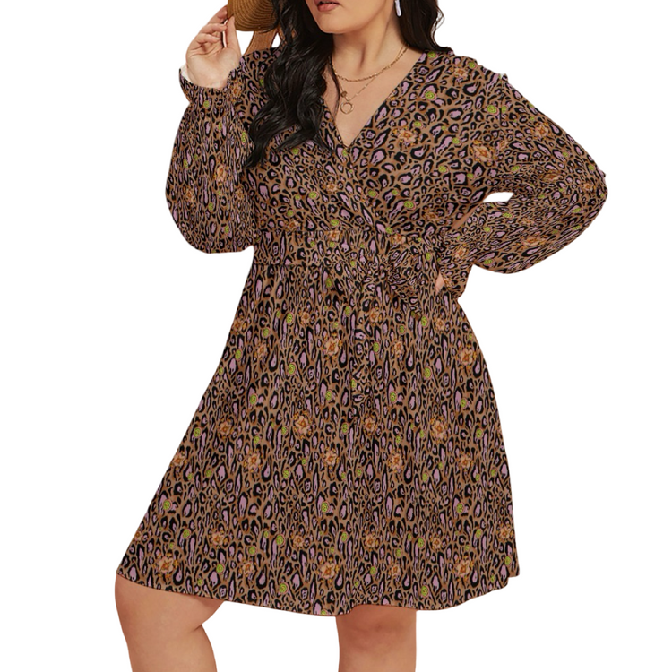 LEOPARD LOTUS BLOSSOM DRESS