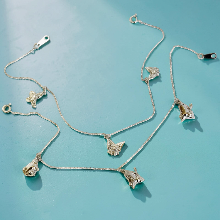 FROG AND BUTTERFLY ANKLETS