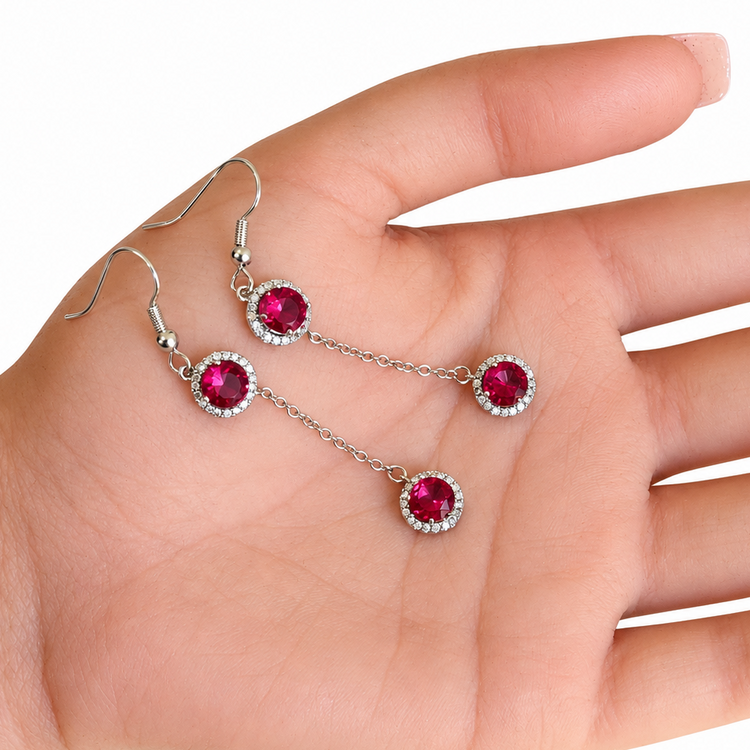 THE RASPBERRY DROP EARRINGS