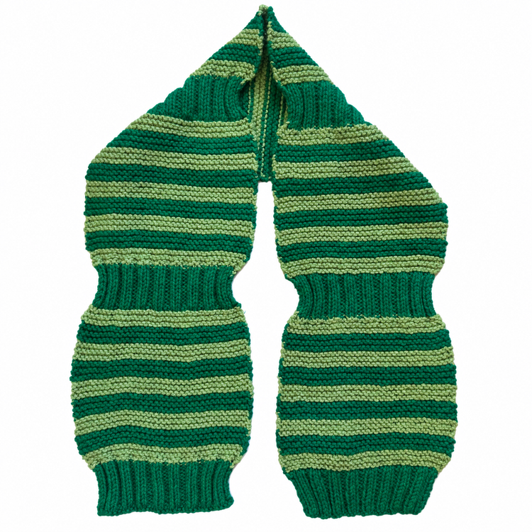 DAISY'S FAMOUS PEAPOD SCARF - GREEN STRIPE